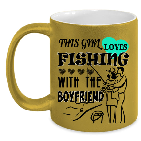 Cool Couple Coffee Mug, This Girl Loves Fishing With The Boyfriend Accent Mug
