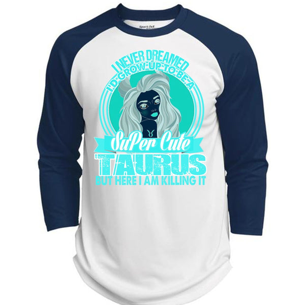 I'd Grow Up To Be A Cute Taurus T Shirt, I Love Taurus T Shirt, Awesome T-Shirts  (Polyester Game Baseball Jersey)