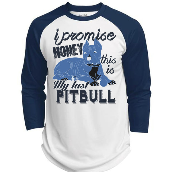 I Promise Honey This Is My Last Pit Bull T Shirt, I Love Pit Bull T Shirt, Awesome T-Shirts  (Polyester Game Baseball Jersey)