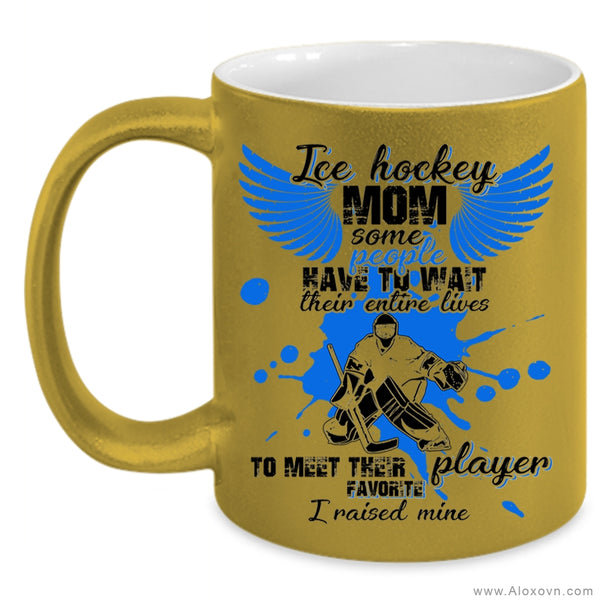 My Favorite Hockey Player Coffee Mug, Ice Hockey Mom Accent Mug