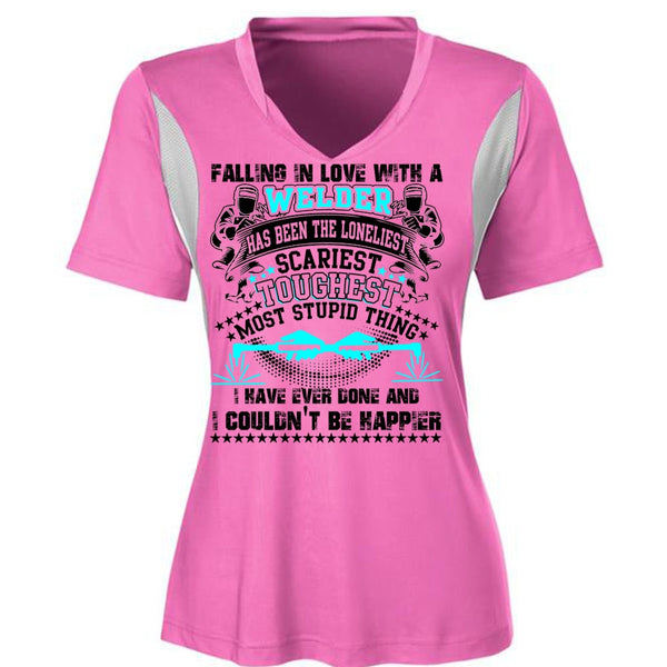 Falling In Love With A Welder T Shirt, I Love Welding T Shirt, Awesome T-Shirts