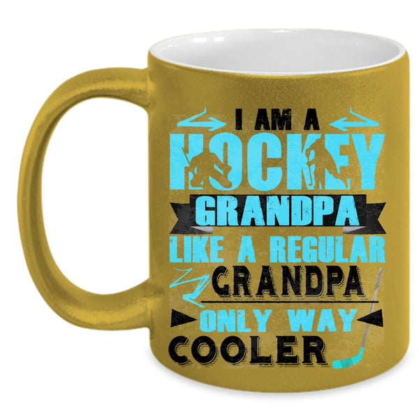 Cool Grandpa Coffee Mug, I Am A Hockey Grandpa Accent Mug