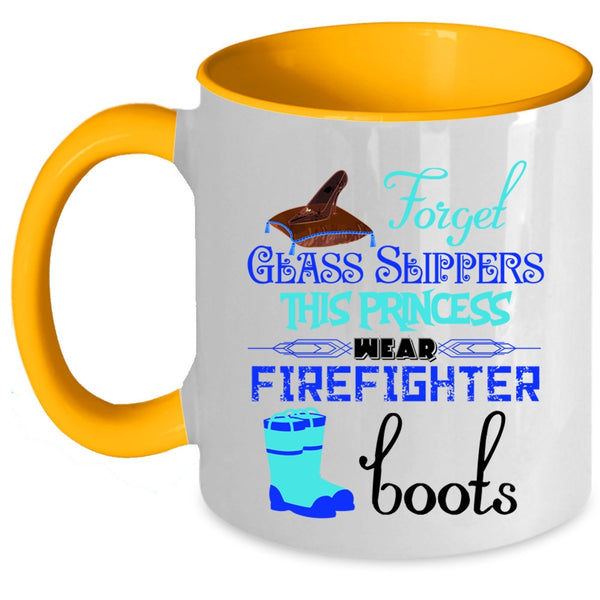 Cute Fireman Coffee Mug, This Princess Wear Firefighter Boots Accent Mug