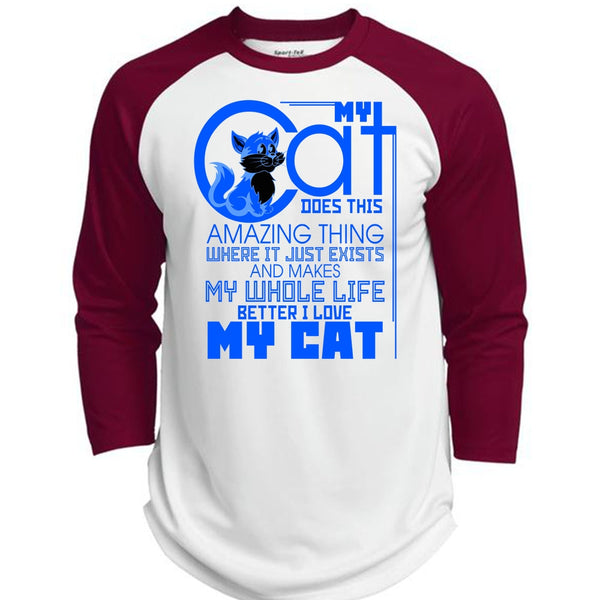 My Cat Does This Amazing Thing T Shirt, My Favorite T Shirt, Awesome T-Shirts  (Polyester Game Baseball Jersey)