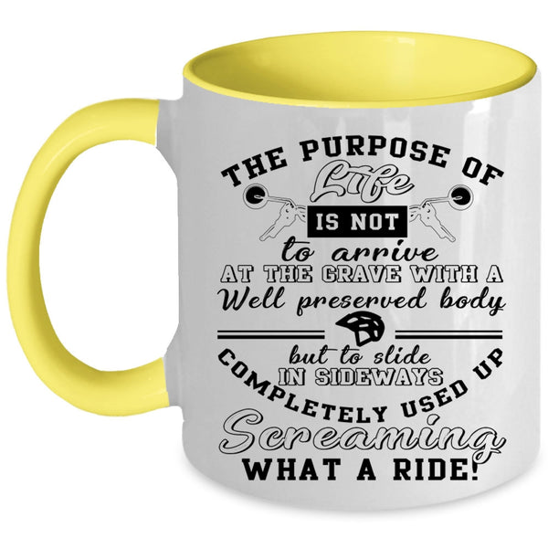 Awesome Motorcycles Coffee Mug, The Purpose Of Life Accent Mug