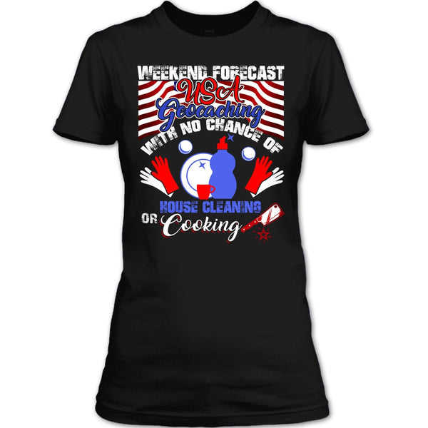 Weekend Forecast USA Geocaching T Shirt, Coolest Geocaching T Shirt