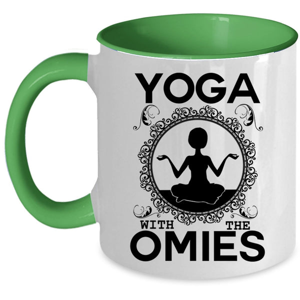 Gift For Yoga Teacher Coffee Mug, Yoga With The Omies Accent Mug