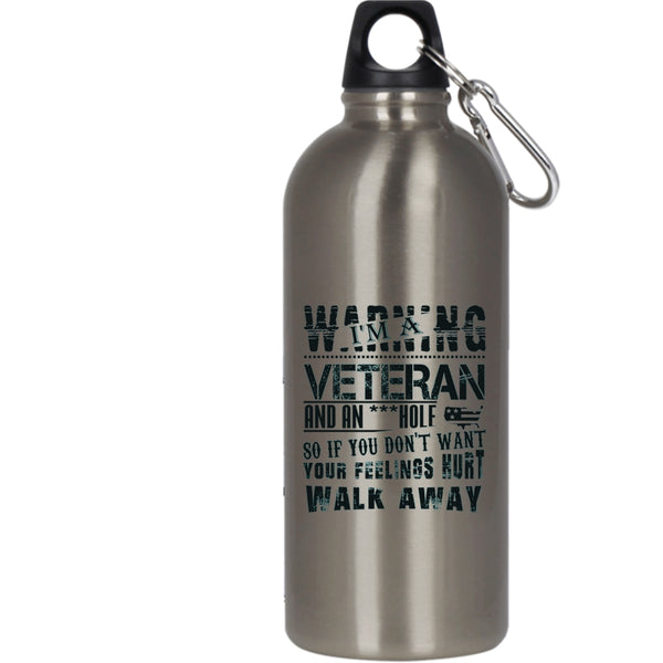 I'm A Veteran 20 oz Stainless Steel Bottle,Cool Gift For Veteran Outdoor Sports Water Bottle