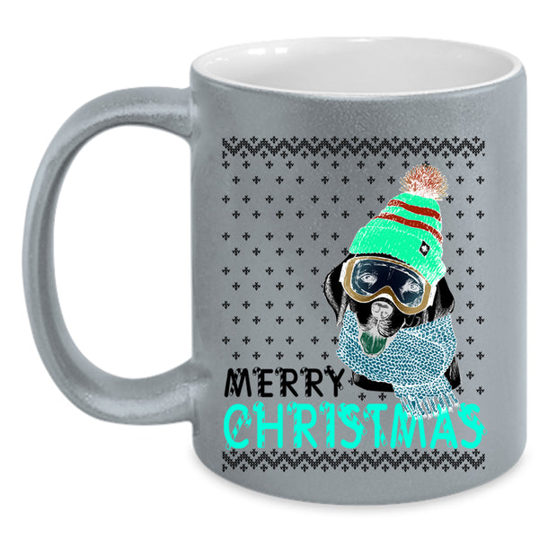 Cute Gift For Dog Lovers Coffee Mug, Merry Christmas Accent Mug