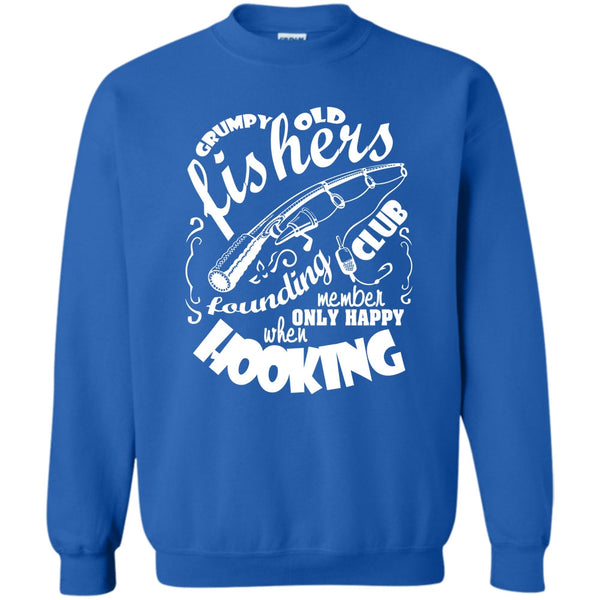 Only Happy When Hooking T Shirt, Coolest Fishing Sweatshirt