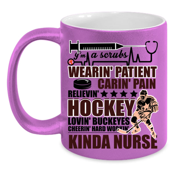 Hockey Loving Coffee Mug, I'm A Kinda Nurse Accent Mug