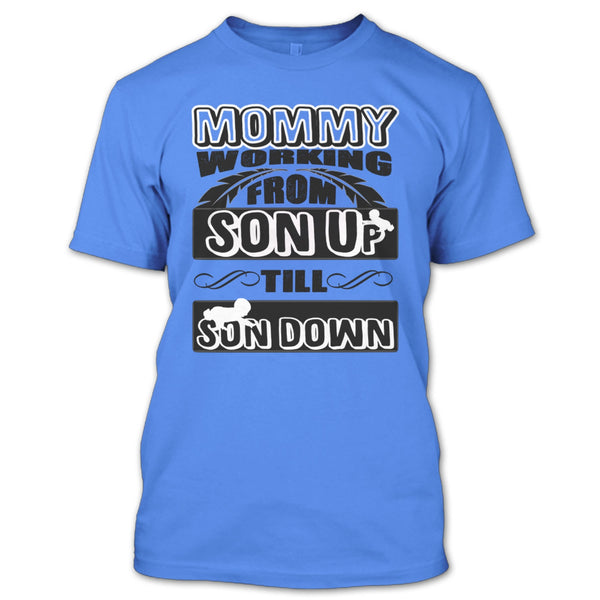 A black t-shirt with the shopify logo