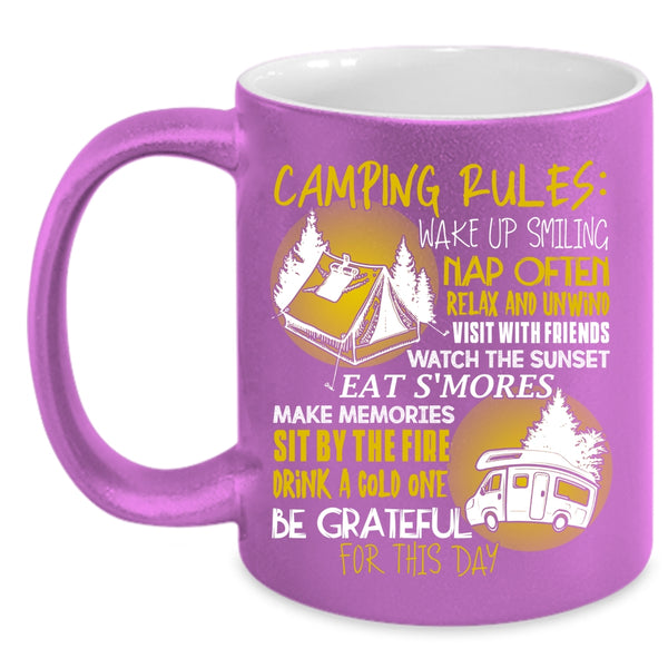 Camping Rules Coffee Mug, Be Gratful For This Day Coffee Cup