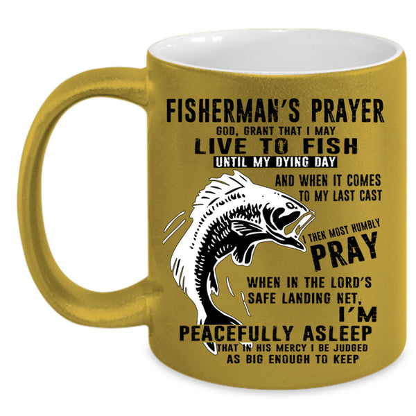 Cool Gift For Fisherman Coffee Mug, Fisherman's Prayer Accent Mug