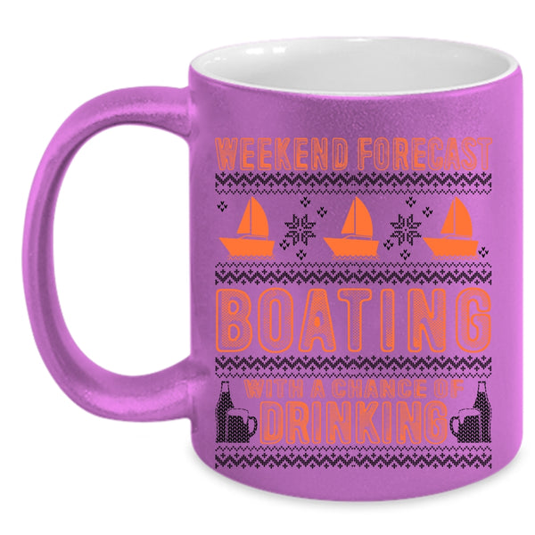 Chance Of Drinking Coffee Mug, Weekend Forecast Boating Accent Mug