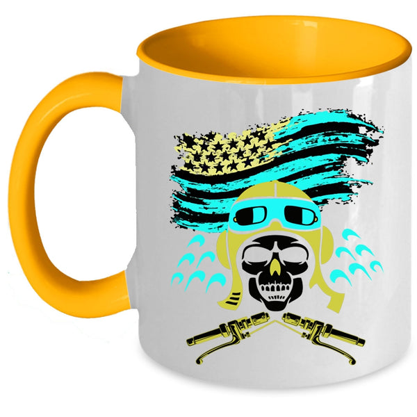American Flag Coffee Mug, Cool Biker Accent Mug
