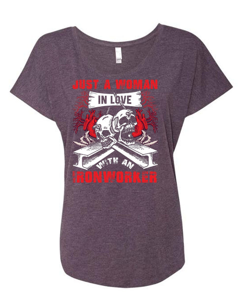 Love With An Ironworker T Shirt, Being An Ironworker T Shirt, Cool Shirt (Ladies' Triblend Dolman Sleeve)
