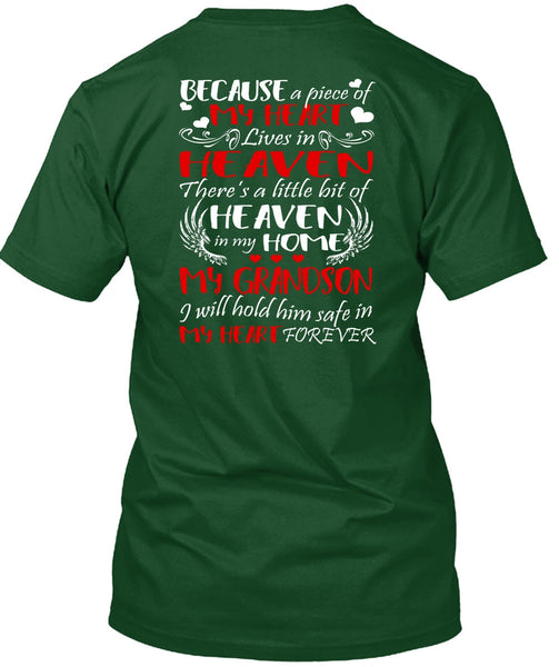 Heaven In My Home My Grandson T Shirt, My Heart Lives In Heaven T Shirt