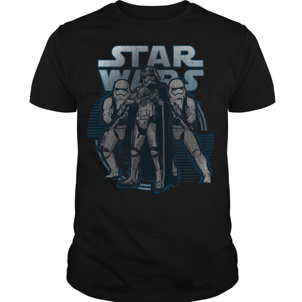 A black t-shirt with the shopify logo