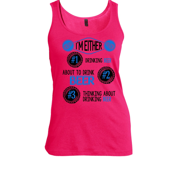 I'm Either Drinking Beer T Shirt, Coolest Beer Drinker Tank Top