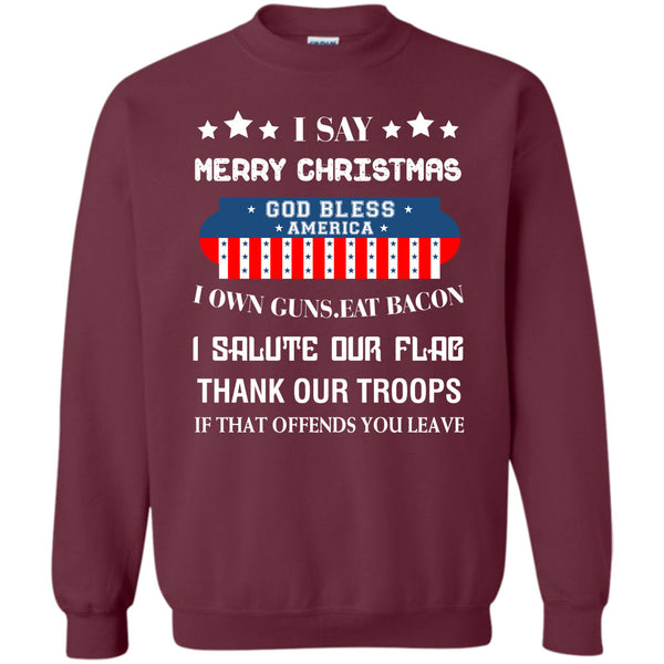 God Bless America T Shirt, Coolest Merry Christmas Sweatshirt