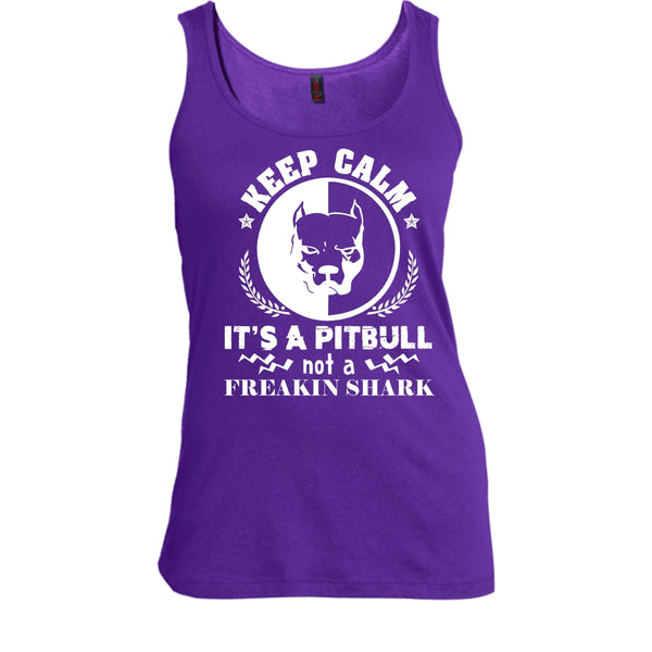 Keep Calm It's A Pitbull Not A Freaking Shark Shirt, Cool Dog Shirt