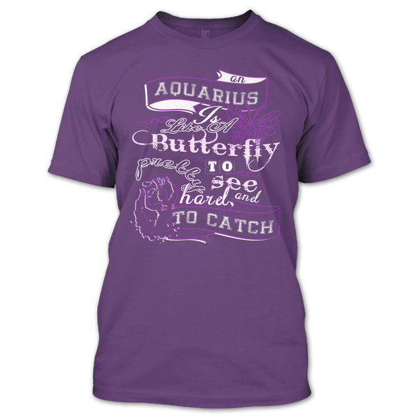 Aquarius Is Like A Butterfly T Shirt, Pretty To See Hard And To Catch T Shirt