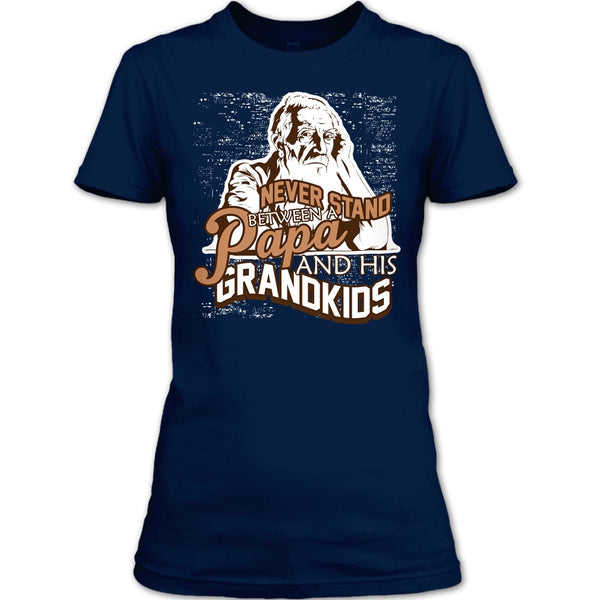 Never Stand Between T Shirt, A Papa And A His Grandkids T Shirt