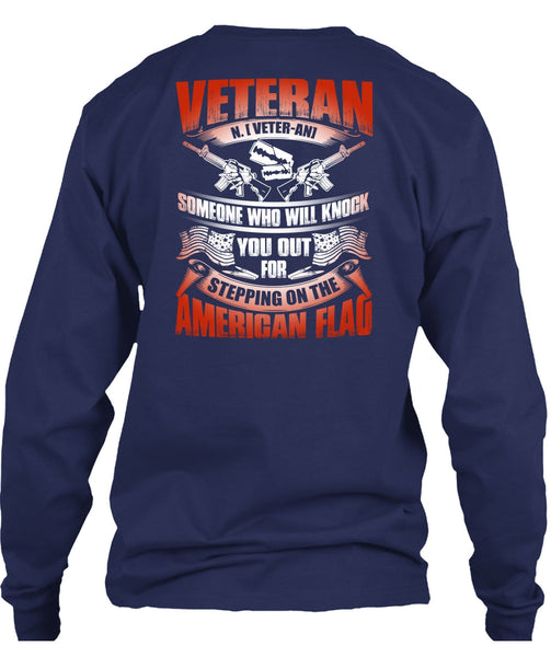 Veteran Who Will Knock You Out T Shirt, American Flag T Shirt