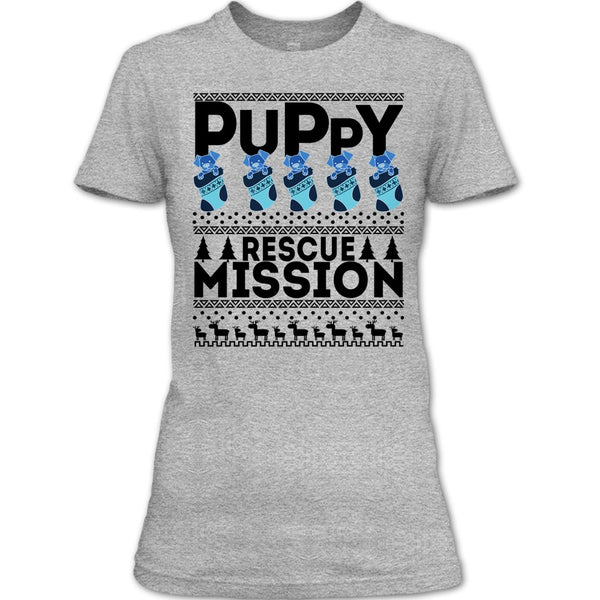 Puppy Rescue Mission T Shirt, Dog Merry Christmas T Shirt