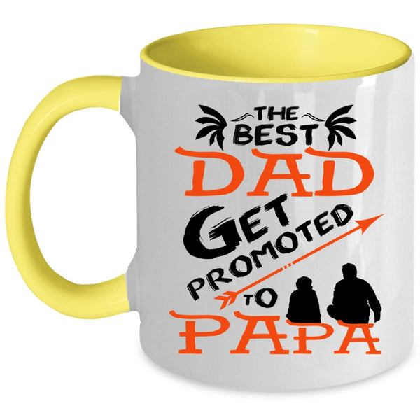 Awesome Dad Coffee Mug, The Best Dad Get Promoted To Papa Accent Mug