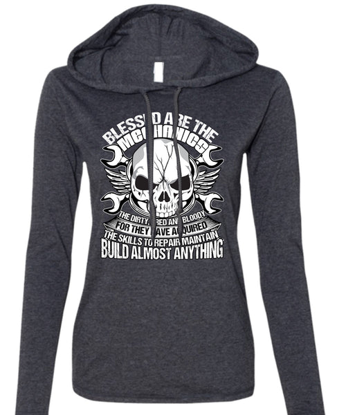 Blessed Are The Mechanics T Shirt, Being A Mechanic T Shirt (Anvil Ladies Ringspun Hooded)