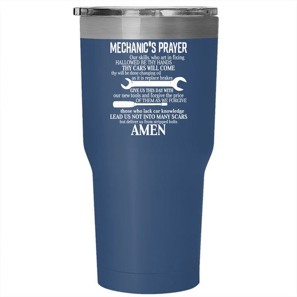 Mechanic's Prayer Tumbler 30 oz Stainless Steel, Cool Gift For Mechanics Travel Mug