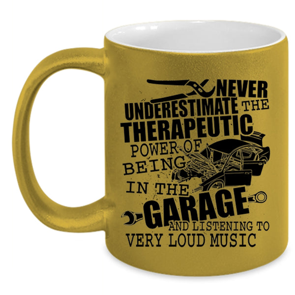 Listening To Very Loud Music Coffee Mug, The Power Of Being In The Garage Accent Mug