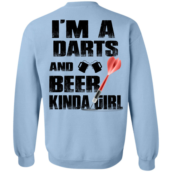 Being A Drinker T Shirt, I'm A Darts And Beer Kinda Girl Sweatshirt