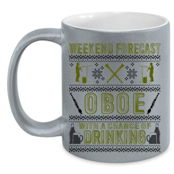 Chance Of Drinking Coffee Mug, Weekend Forecast Oboe Accent Mug