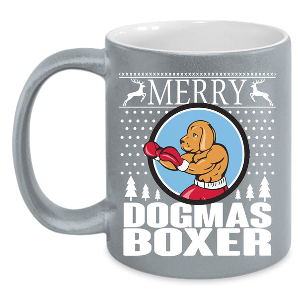 Merry Dogmas Boxer Coffee Mug, Christmas Gift For Son Coffee Cup