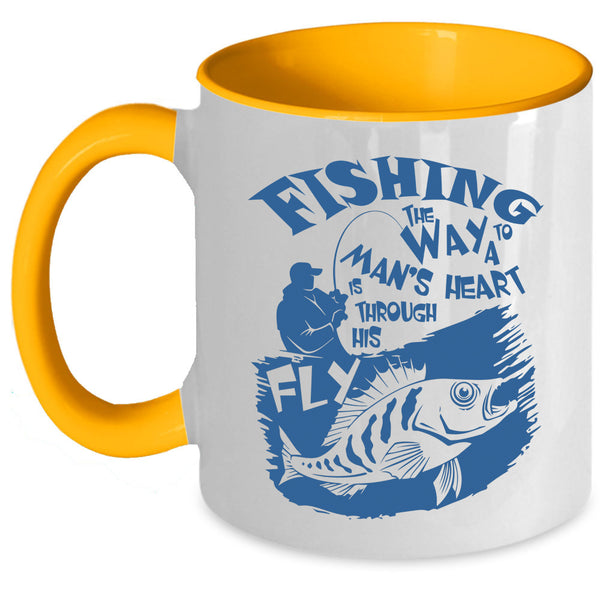 I Love Husband Coffee Mug, Fishing The Way To A Man's Heart Accent Mug