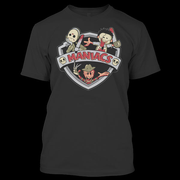 A black t-shirt with the shopify logo