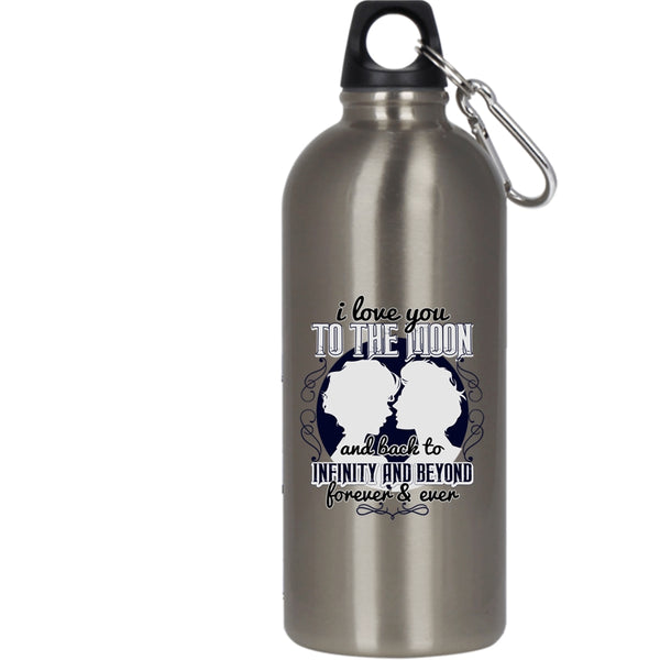 I Love You To The Moon And Back 20 oz Stainless Steel Bottle,Cool Couple Outdoor Sports Water Bottle