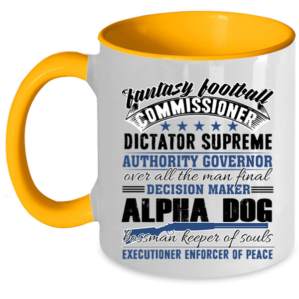 Gift For Dad Coffee Mug, Fantasy Football Commissioner Accent Mug