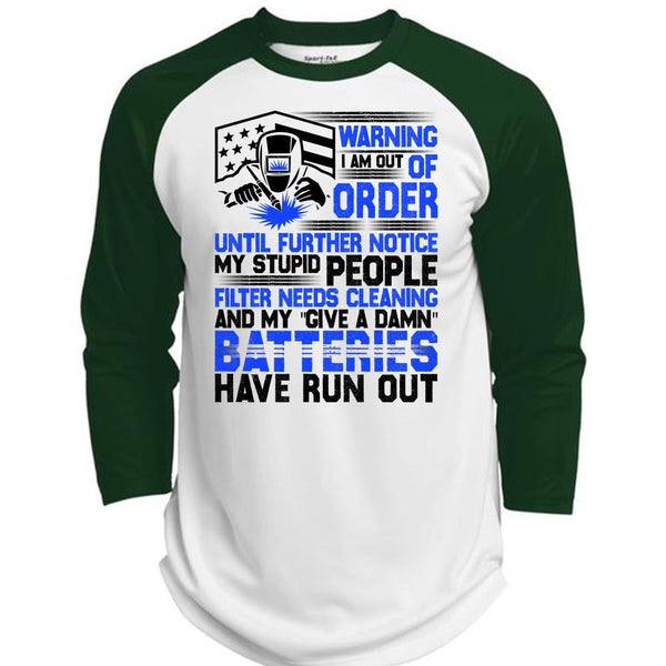 I Am Out Of Order T Shirt, I Love Welding T Shirt, Awesome T-Shirts  (Polyester Game Baseball Jersey)