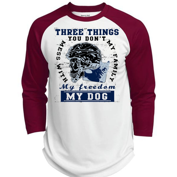 My Family My Freedom My Dog T Shirt, I Love Veteran T Shirt, Awesome T-Shirts  (Polyester Game Baseball Jersey)