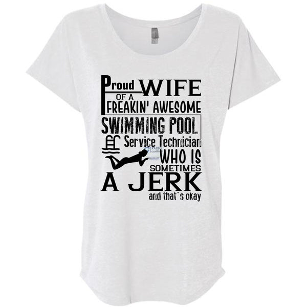 Proud Wife Of A Freaking Awesome Swimming T Shirt, I Love Swimmer T Shirt, Awesome T-Shirts