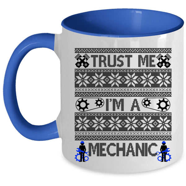 Merry Christmas Coffee Mug, Trust Me I'm A Mechanic Accent Mug