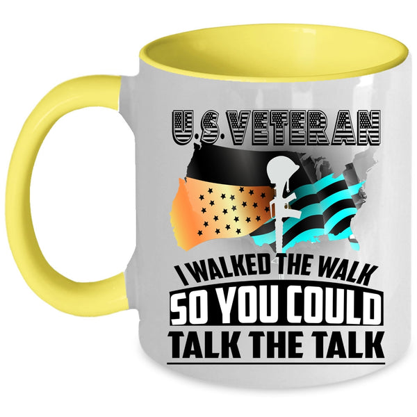 American Flag Coffee Mug, U.S Veteran Accent Mug