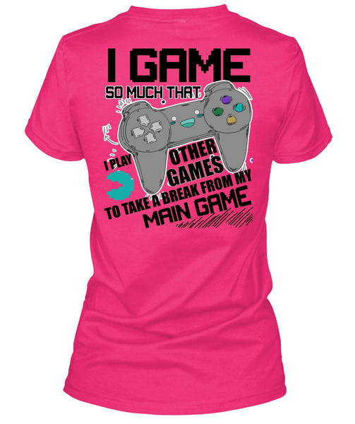 I Game T Shirt, I Play Other Games T Shirt, Cool Shirt (Ladies LS Heather V-Neck)