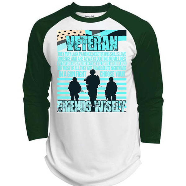 Friends Wisely T Shirt, I Love Veteran T Shirt, Awesome T-Shirts  (Polyester Game Baseball Jersey)