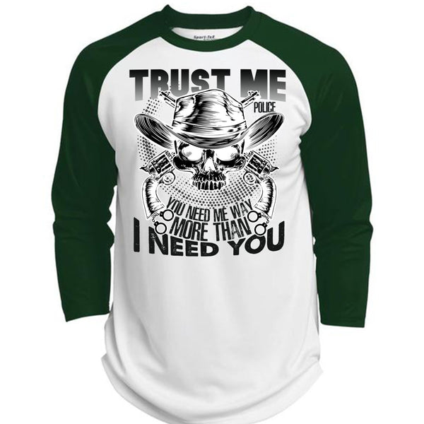 Trust Me Police T Shirt, I Love Police T Shirt, Awesome T-Shirts  (Polyester Game Baseball Jersey)