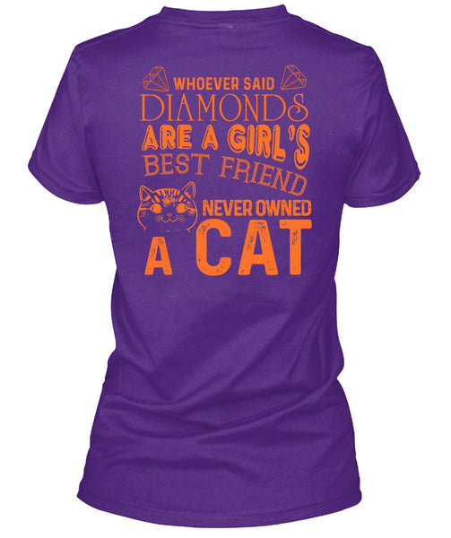Diamonds Are A Girl's Best Friend Never Owned A Cat T Shirt, I Love Cat T Shirt